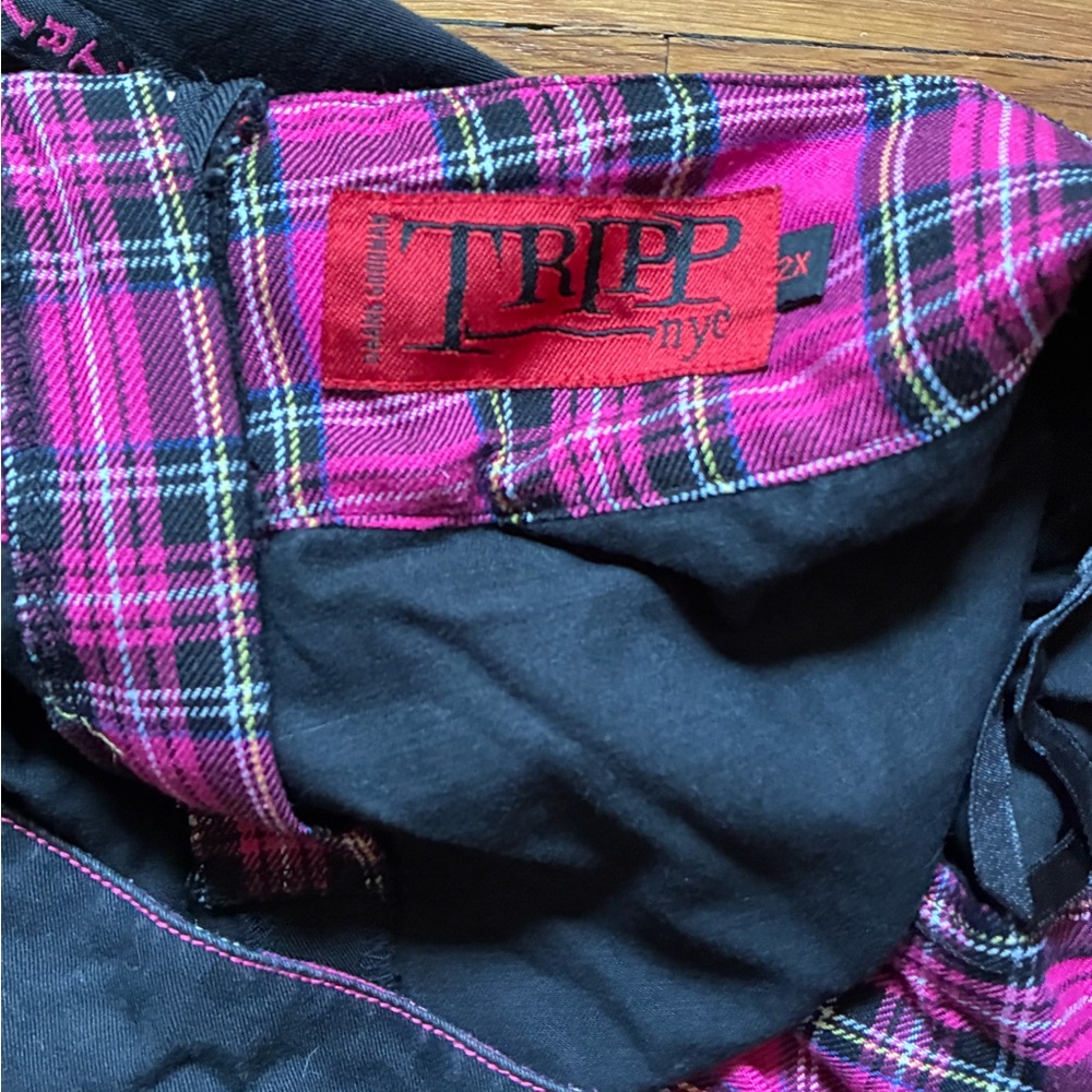 Tripp NYC Black and Pink Checkered Skirt - Picture 7 of 14